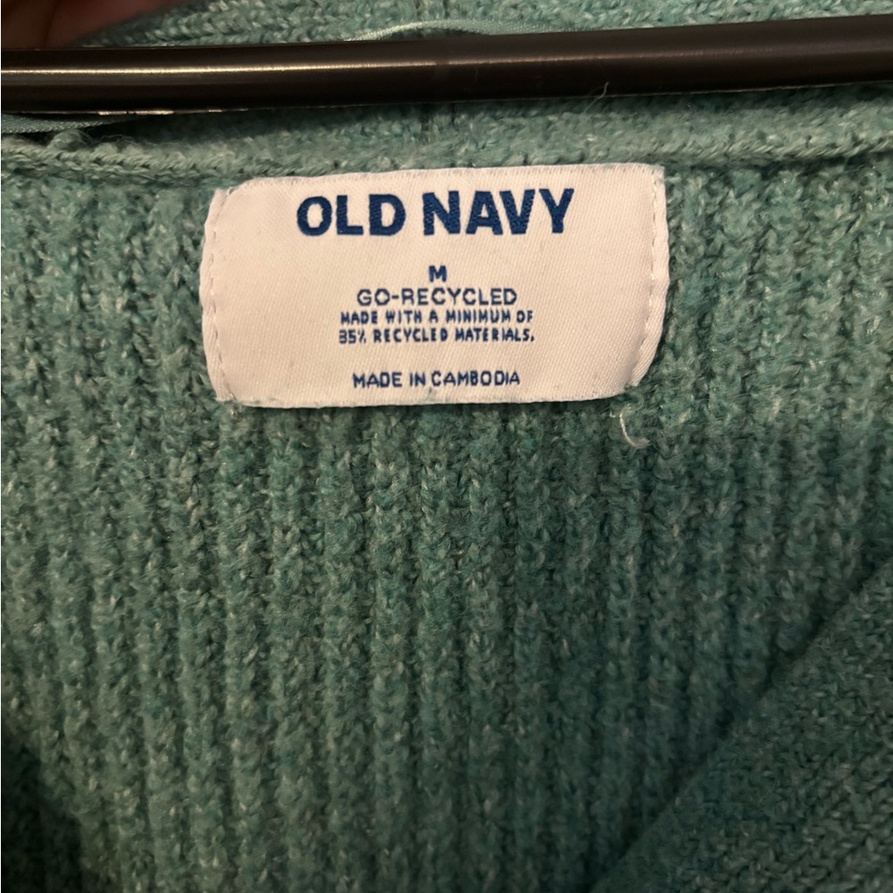 Old Navy’s Teal Ribbed V-Neck Button Cardigan - Picture 3 of 3